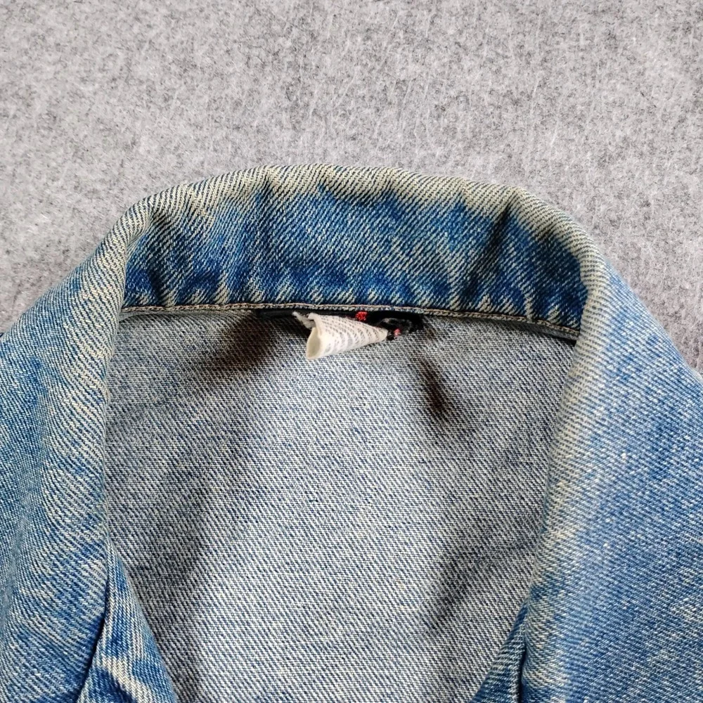 Vintage Bay‎ Horse Mens Vintage Denim Trucker Jacket Blue Medium Wash Cotton S